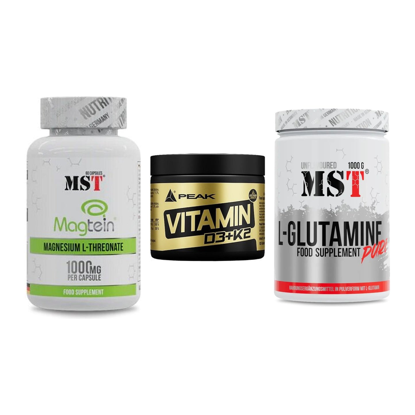 Ausdauer-Set: MST Magnesium + Peak Vitamin + MST Glutamine – alle enthaltenen Artikel