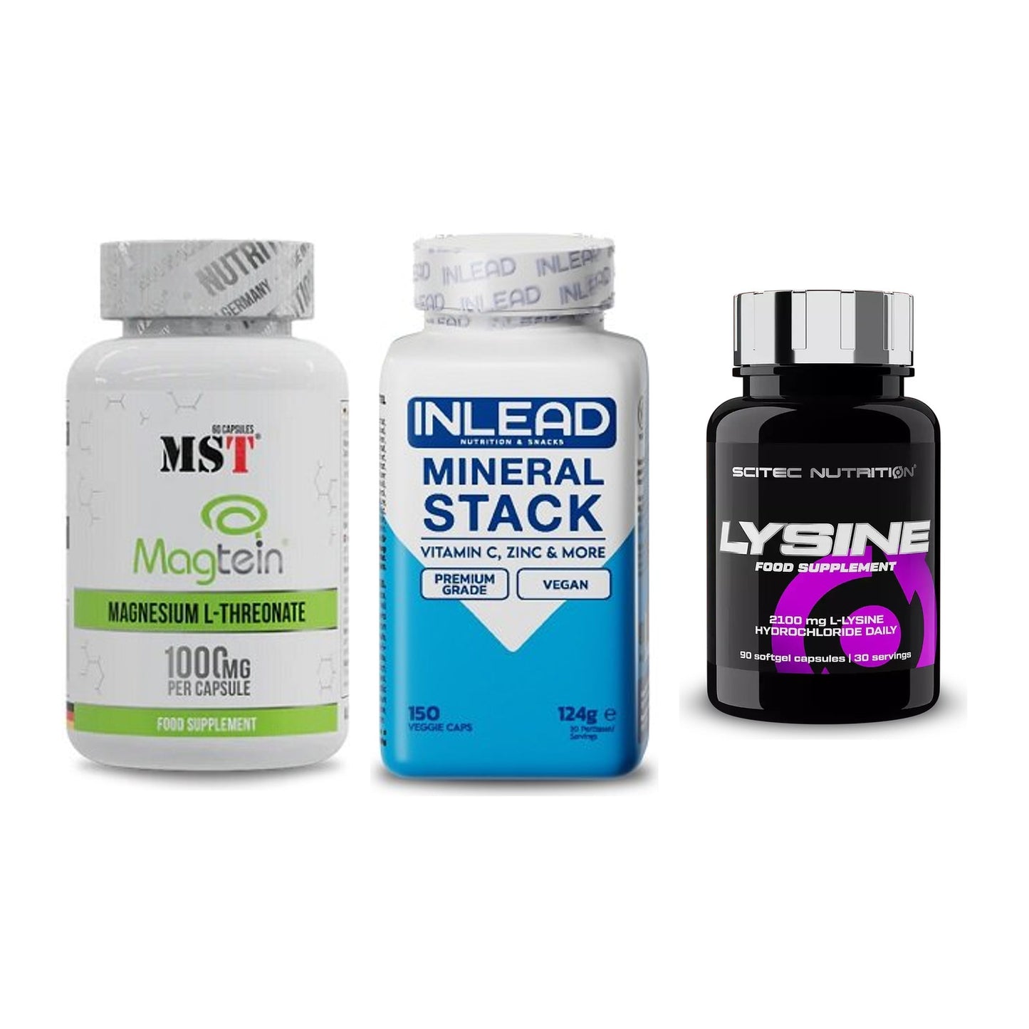Ausdauer-Set: MST Magnesium + INLEAD Mineral + Scitec Lysine – alle enthaltenen Artikel