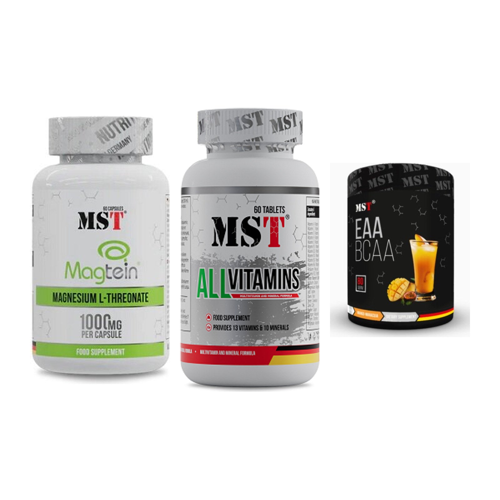 Ausdauer-Set: MST Magnesium + MST All Vitamins + MST EAA & BCAA – alle enthaltenen Artikel