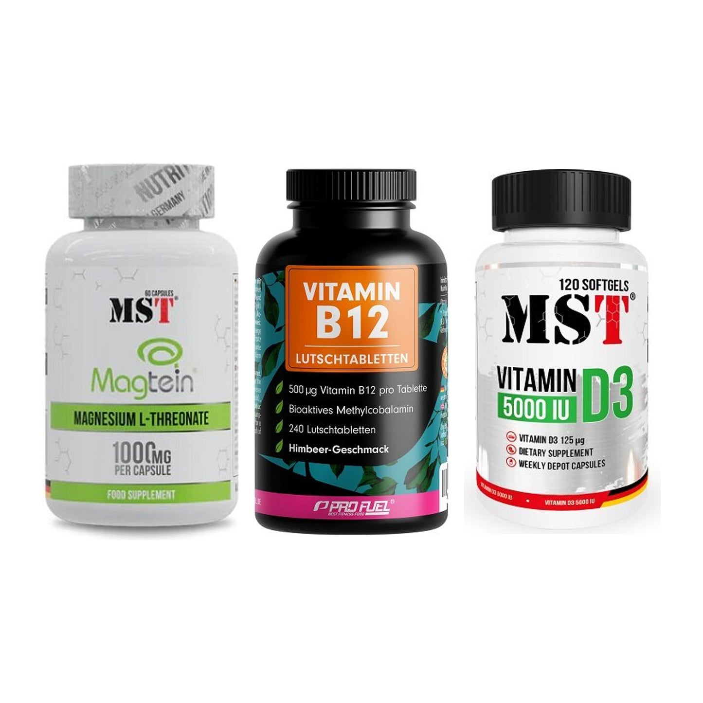 Ausdauer-Set: MST Magnesium + ProFuel Vitamin + MST Vitamin D3 – alle enthaltenen Artikel