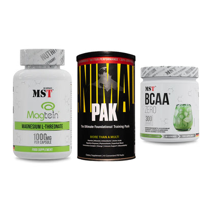 Ausdauer-Set: MST Magnesium + Universal Animal + MST BCAA Zero – alle enthaltenen Artikel