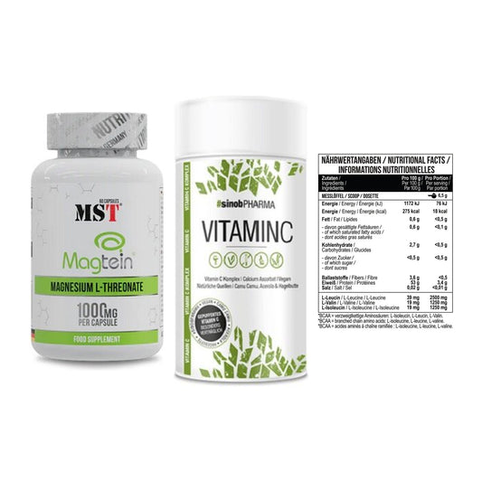 Ausdauer-Set: MST Magnesium + Sinob Vitamin C + MST BCAA Zero – alle enthaltenen Artikel