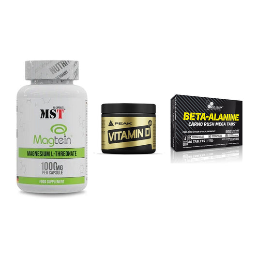Ausdauer-Set: MST Magnesium + Peak Vitamin D + Olimp Beta-Alani – alle enthaltenen Artikel