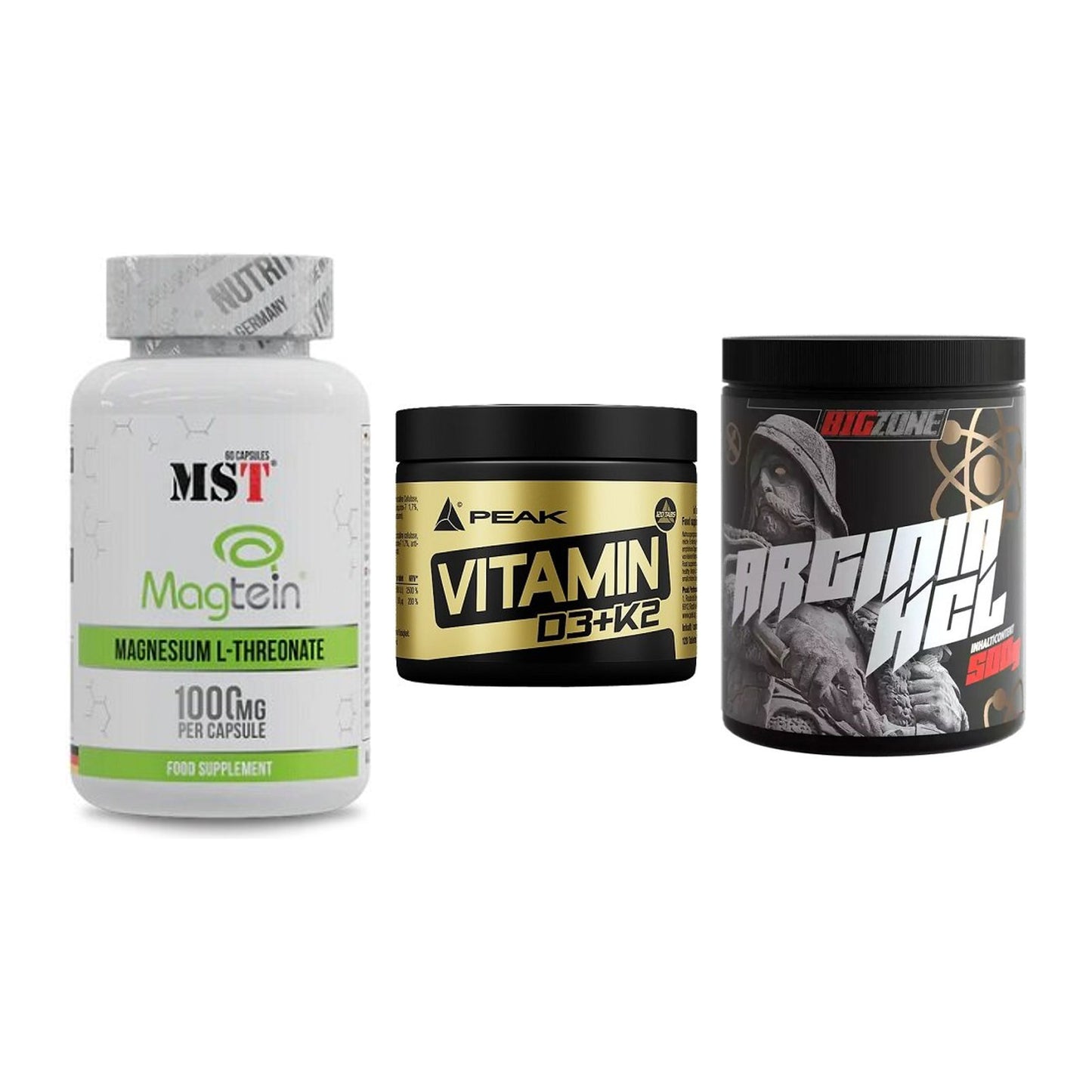 Ausdauer-Set: MST Magnesium + Peak Vitamin + Big Zone Arginin – alle enthaltenen Artikel