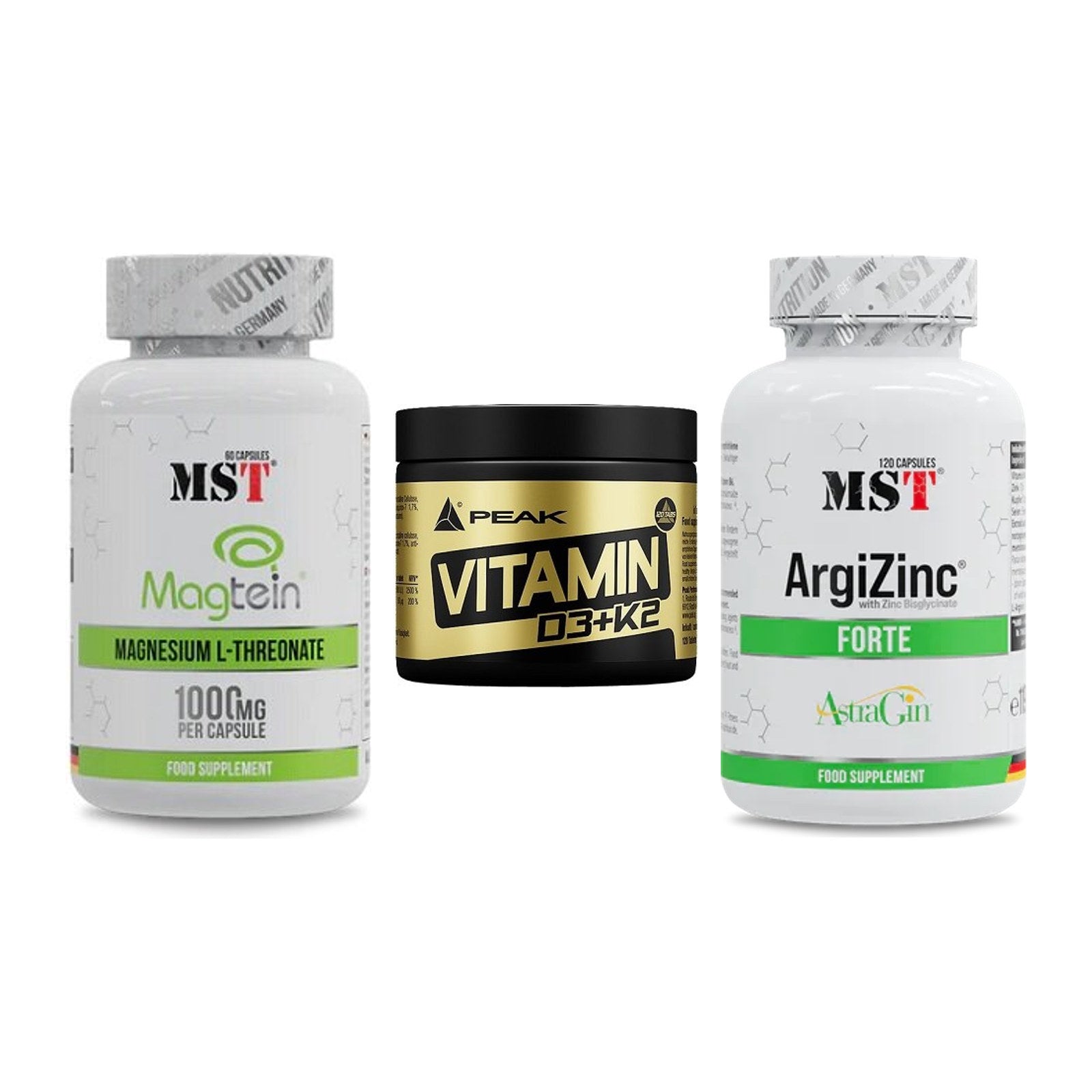 Ausdauer-Set: MST Magnesium + Peak Vitamin + MST ArgiZinc – alle enthaltenen Artikel