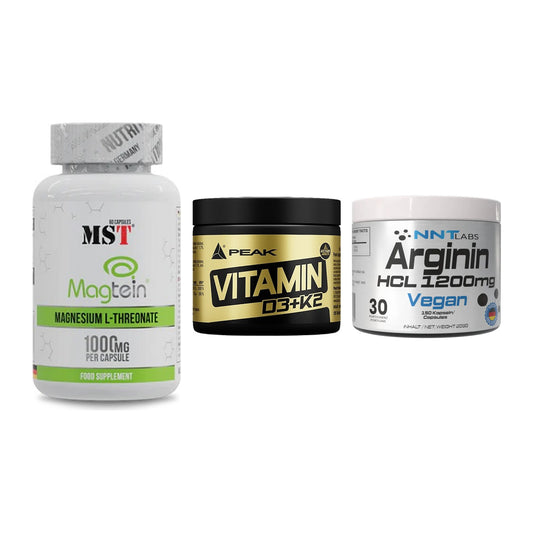 Ausdauer-Set: MST Magnesium + Peak Vitamin + NNT Arginin HCL – alle enthaltenen Artikel