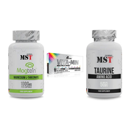 Ausdauer-Set: MST Magnesium + Olimp Vita-Min + MST Taurine – alle enthaltenen Artikel