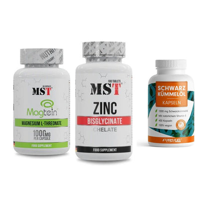 Ausdauer-Set: MST Magnesium + MST Zinc Chelate + ProFuel Schwarzk – alle enthaltenen Artikel