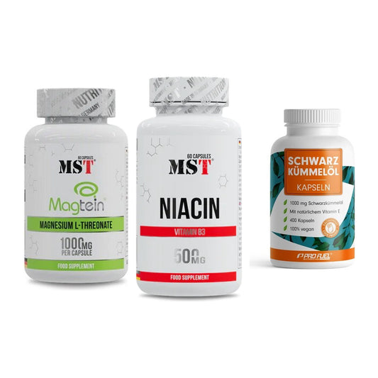 Ausdauer-Set: MST Magnesium + MST Niacin + ProFuel Schwarzk – alle enthaltenen Artikel