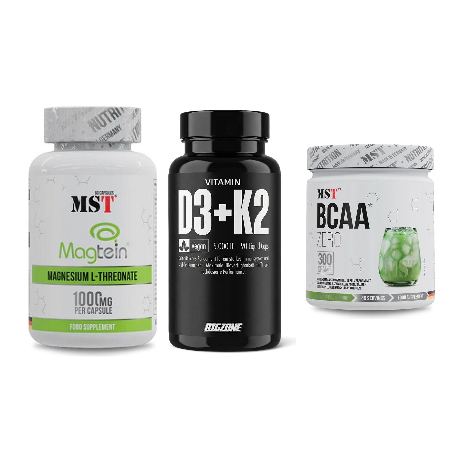 Ausdauer-Set: MST Magnesium + Big Zone Vitamin + MST BCAA Zero – alle enthaltenen Artikel