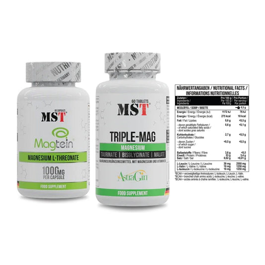 Ausdauer-Set: MST Magnesium + MST Tripple Mag + MST BCAA Zero – alle enthaltenen Artikel