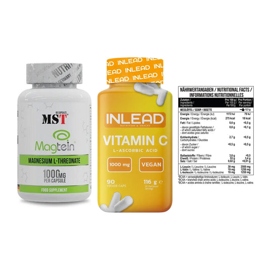 Ausdauer-Set: MST Magnesium + INLEAD Vitamin C + MST BCAA Zero – alle enthaltenen Artikel