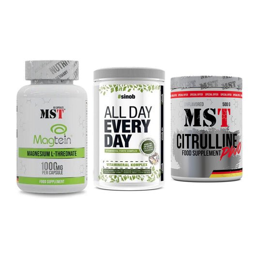 Ausdauer-Set: MST Magnesium + Sinob All Day + MST Citrulline – alle enthaltenen Artikel