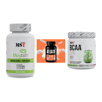 Ausdauer-Set: MST Magnesium + ESN Zinc + MST BCAA Zero – alle enthaltenen Artikel