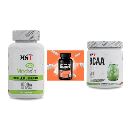 Ausdauer-Set: MST Magnesium + ESN Zinc + MST BCAA Zero – alle enthaltenen Artikel