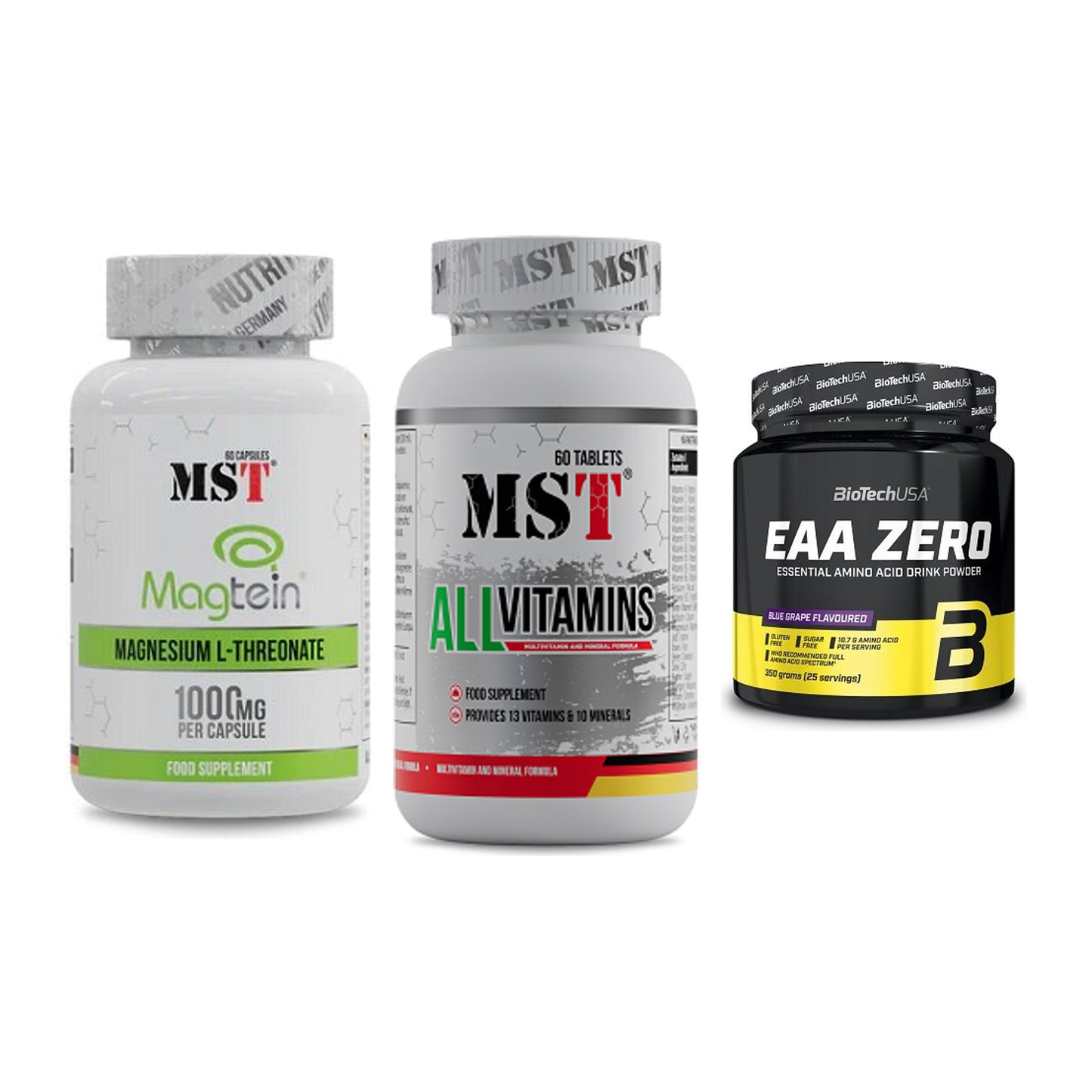 Ausdauer-Set: MST Magnesium + MST All Vitamins + BioTech EAA Zero – alle enthaltenen Artikel