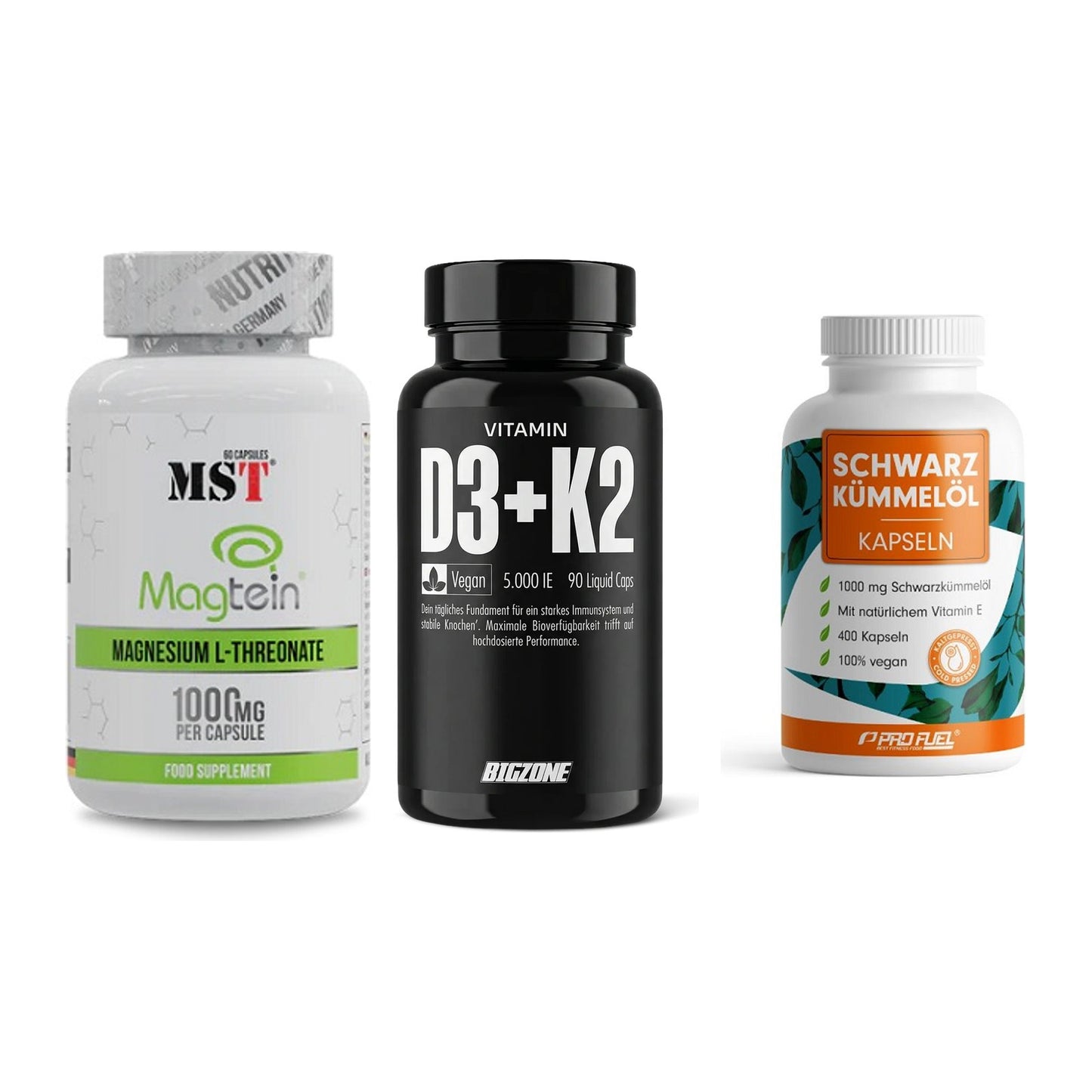 Ausdauer-Set: MST Magnesium + Big Zone Vitamin + ProFuel Schwarzk – alle enthaltenen Artikel