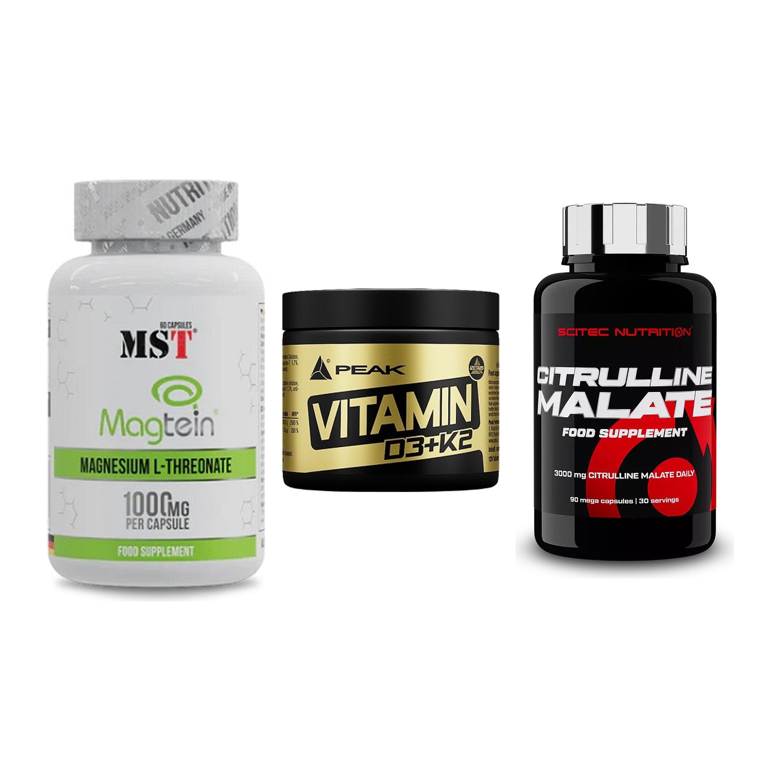 Ausdauer-Set: MST Magnesium + Peak Vitamin + Scitec Citrullin – alle enthaltenen Artikel