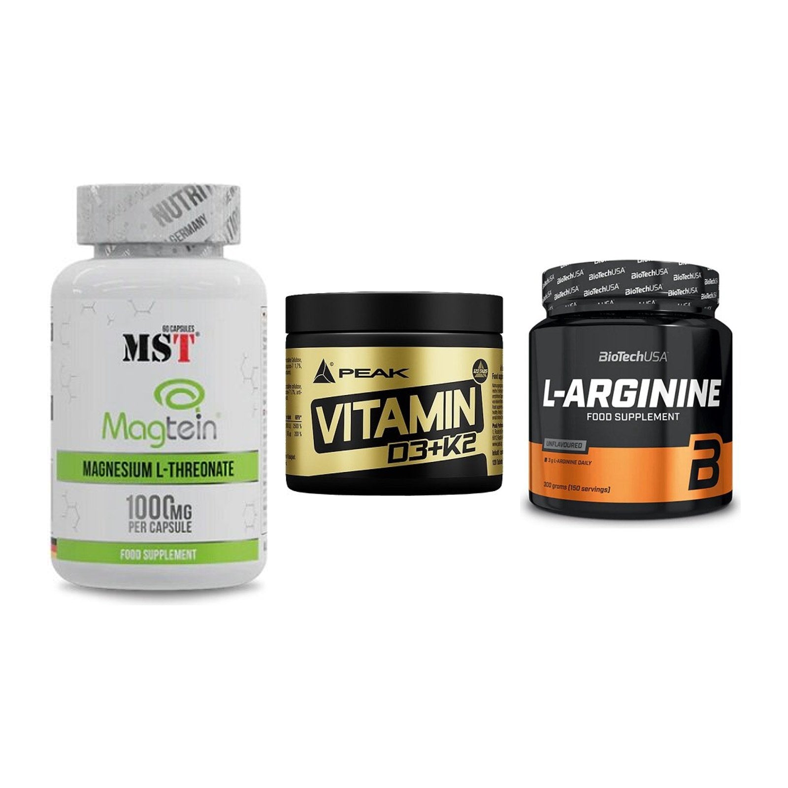 Ausdauer-Set: MST Magnesium + Peak Vitamin + BioTech L-Argini – alle enthaltenen Artikel