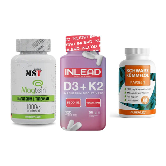 Ausdauer-Set: MST Magnesium + INLEAD Vitamin + ProFuel Schwarzk – alle enthaltenen Artikel