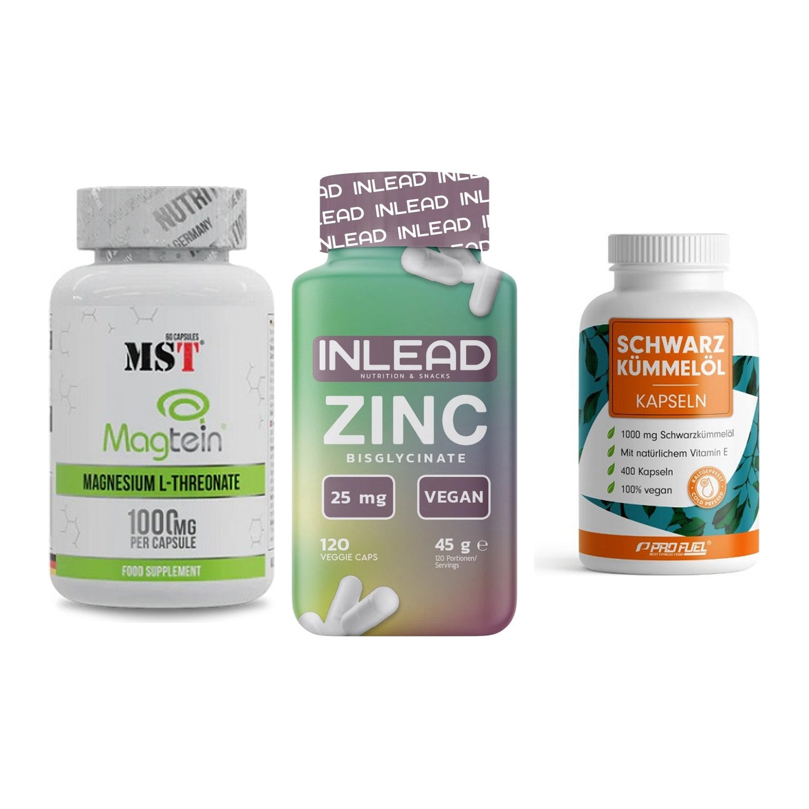 Ausdauer-Set: MST Magnesium + INLEAD Zink + ProFuel Schwarzk – alle enthaltenen Artikel