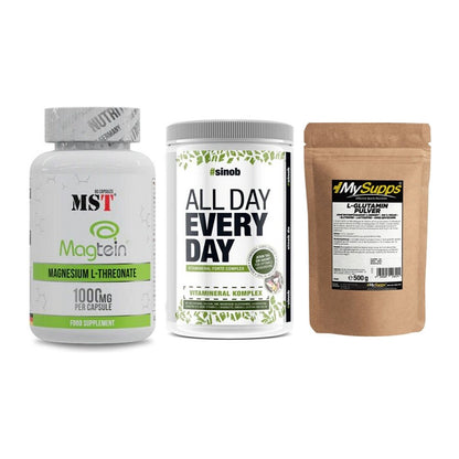 Ausdauer-Set: MST Magnesium + Sinob All Day + MySupps Glutamin – alle enthaltenen Artikel