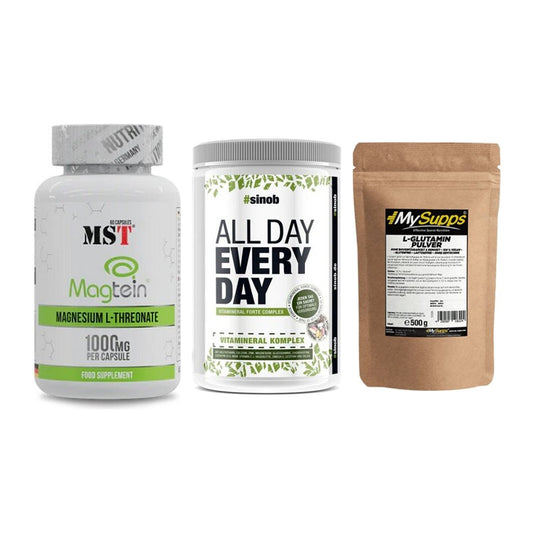 Ausdauer-Set: MST Magnesium + Sinob All Day + MySupps Glutamin – alle enthaltenen Artikel