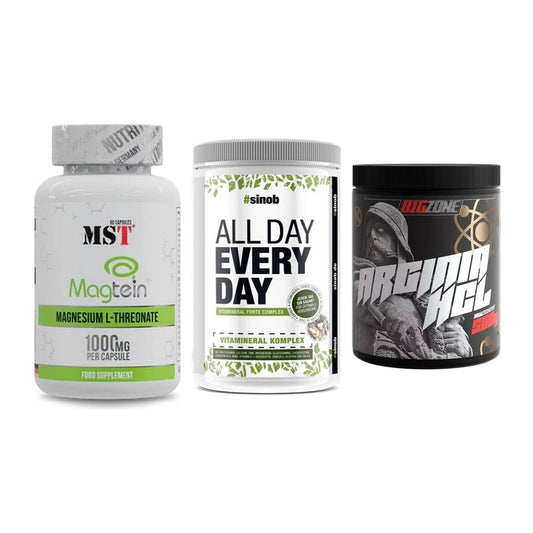 Ausdauer-Set: MST Magnesium + Sinob All Day + Big Zone Arginin – alle enthaltenen Artikel