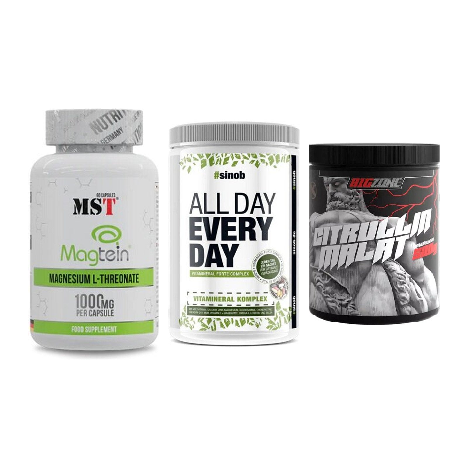 Ausdauer-Set: MST Magnesium + Sinob All Day + Big Zone Citrull – alle enthaltenen Artikel