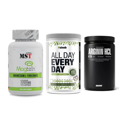 Ausdauer-Set: MST Magnesium + Sinob All Day + Big Zone L-Argin – alle enthaltenen Artikel