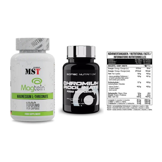 Ausdauer-Set: MST Magnesium + Scitec Chromium + MST BCAA Zero – alle enthaltenen Artikel