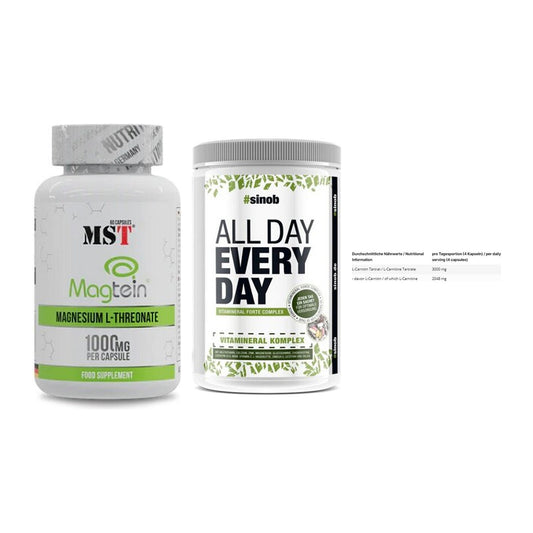 Ausdauer-Set: MST Magnesium + Sinob All Day + INLEAD L-Carniti – alle enthaltenen Artikel
