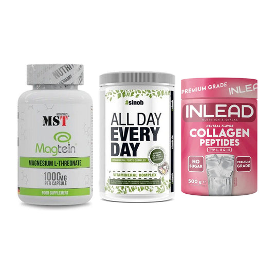 Ausdauer-Set: MST Magnesium + Sinob All Day + INLEAD Collagen – alle enthaltenen Artikel