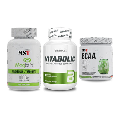 Ausdauer-Set: MST Magnesium + BioTech Vitaboli + MST BCAA Zero – alle enthaltenen Artikel