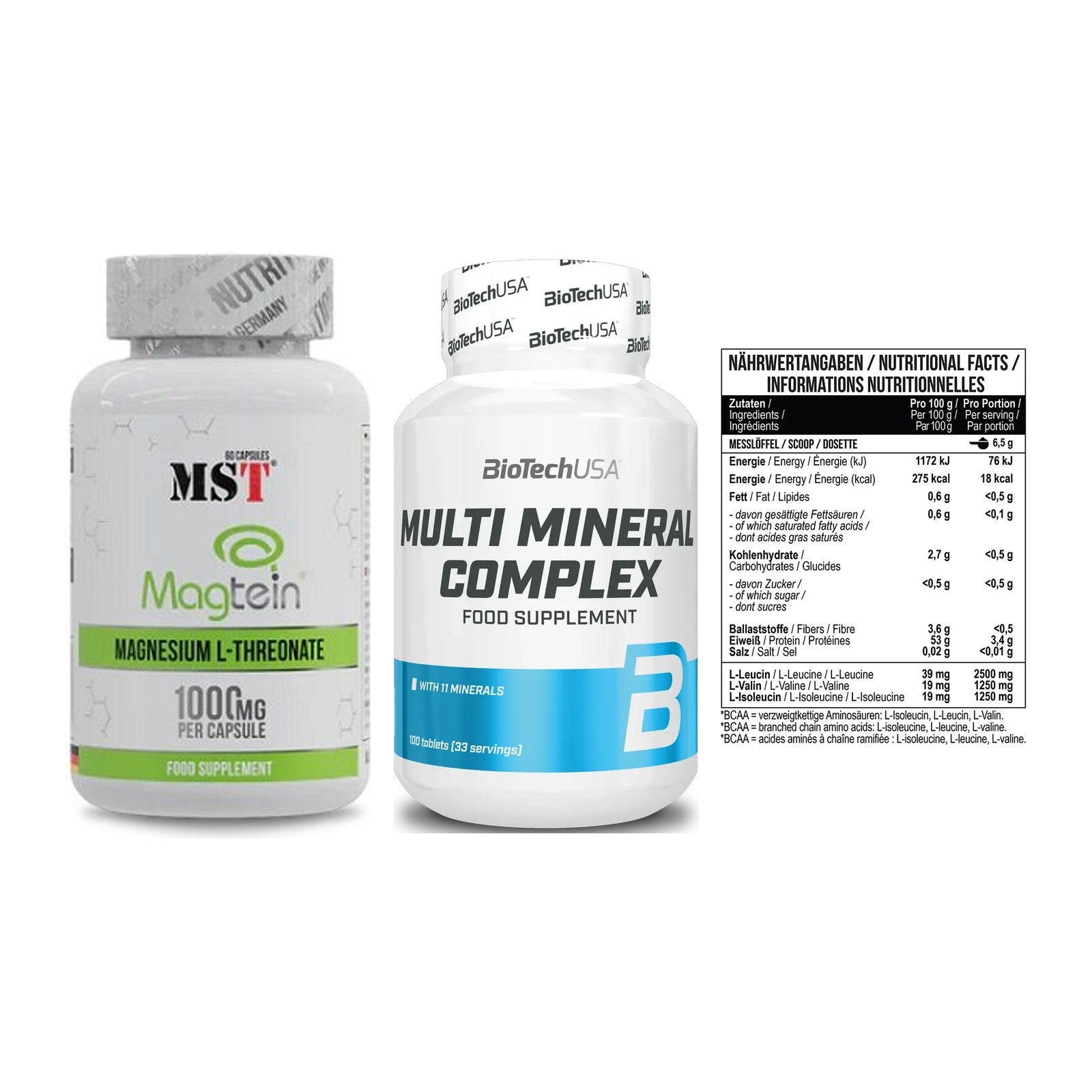 Ausdauer-Set: MST Magnesium + BioTech Multi + MST BCAA Zero – alle enthaltenen Artikel