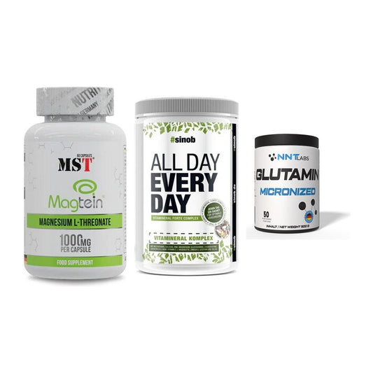 Ausdauer-Set: MST Magnesium + Sinob All Day + NNT Glutamin – alle enthaltenen Artikel