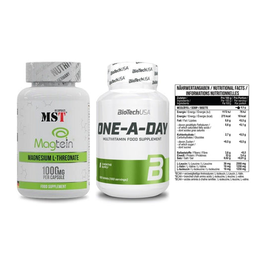 Ausdauer-Set: MST Magnesium + BioTech One A + MST BCAA Zero – alle enthaltenen Artikel