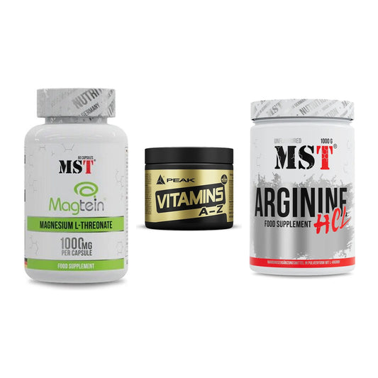 Ausdauer-Set: MST Magnesium + Peak Vitamin A-Z + MST Arginine HCL – alle enthaltenen Artikel