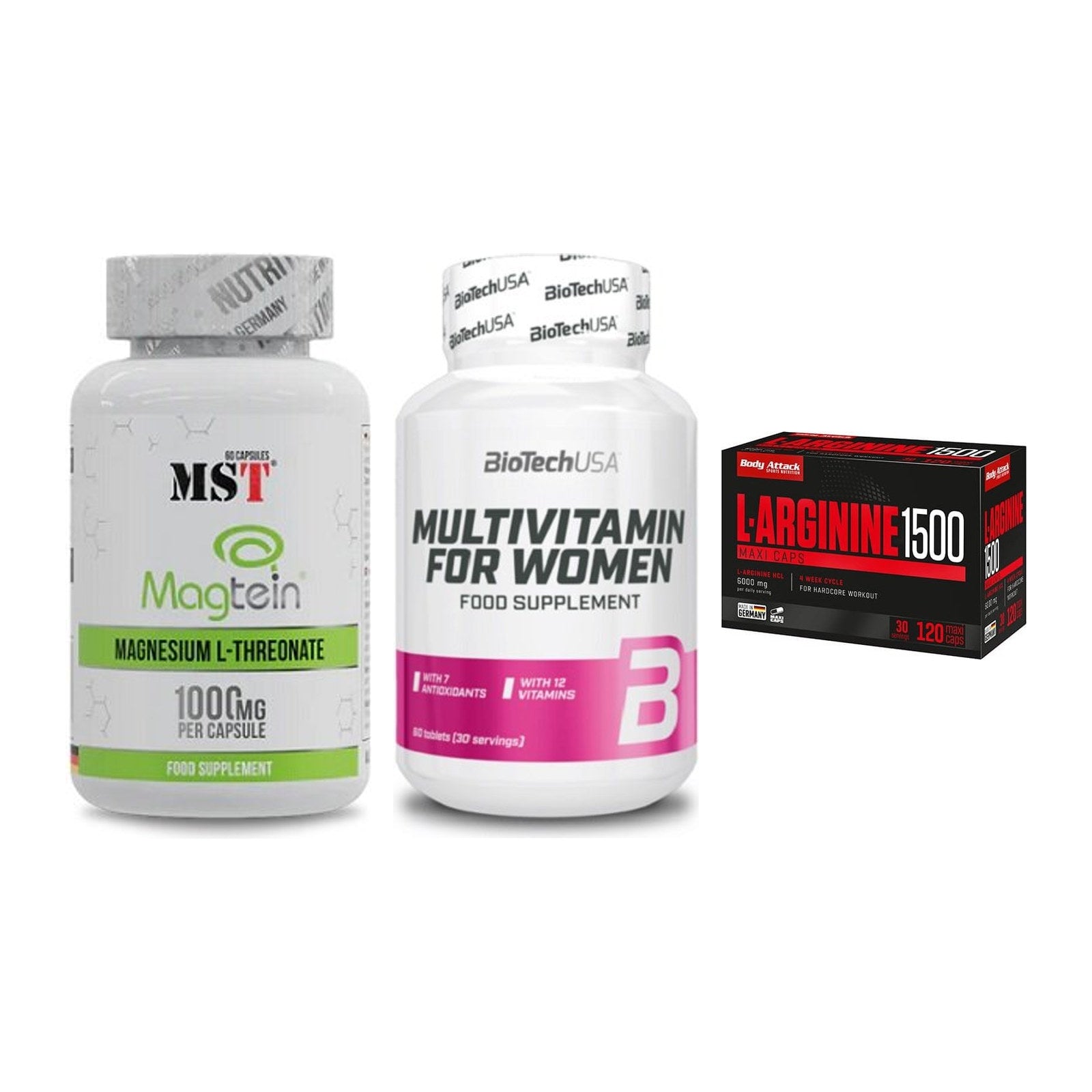 Ausdauer-Set: MST Magnesium + BioTech Multivit + Body Attack – alle enthaltenen Artikel
