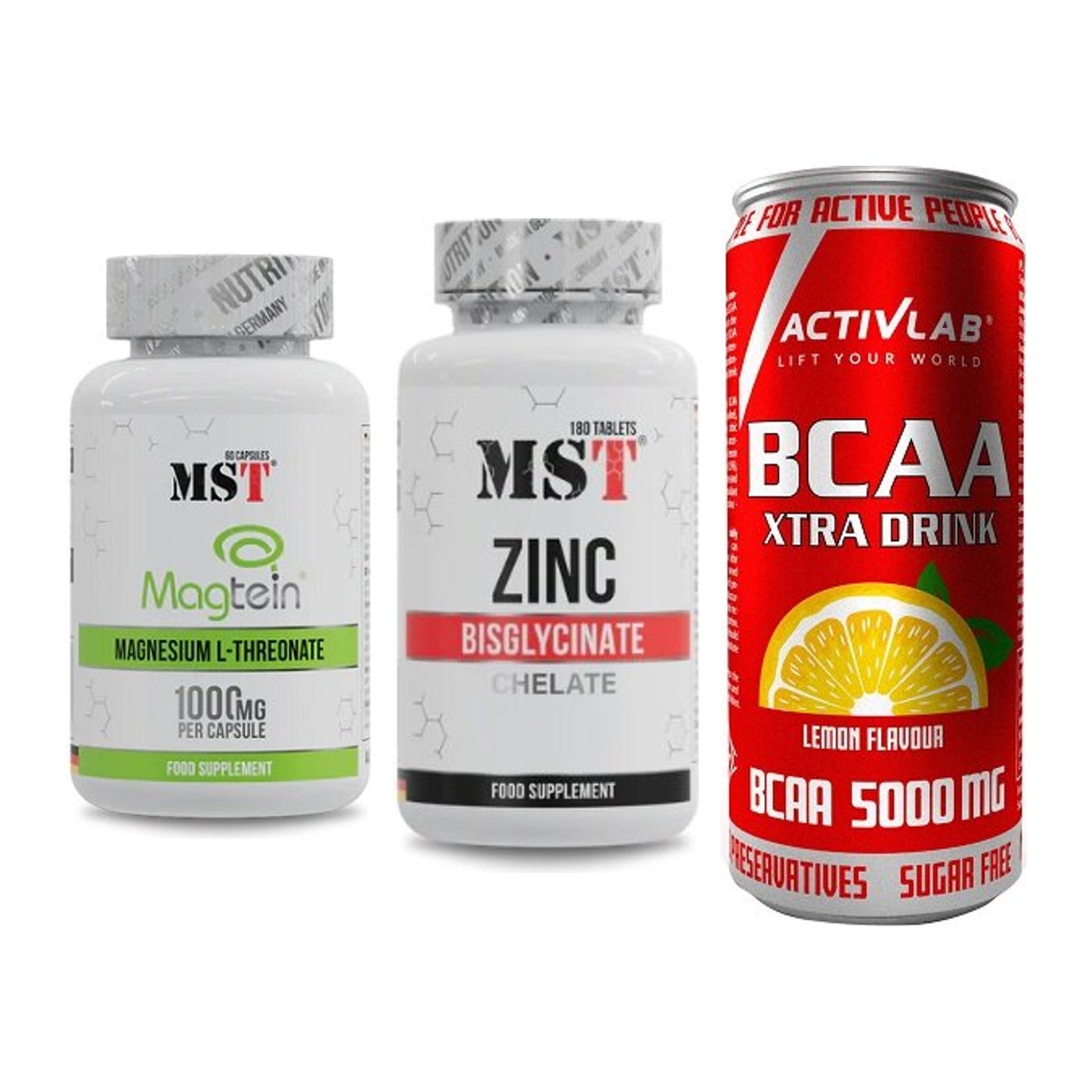 Ausdauer-Set: MST Magnesium + MST Zinc Chelate + Activlab BCAA – alle enthaltenen Artikel