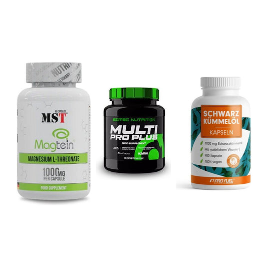 Ausdauer-Set: MST Magnesium + Scitec Multi Pro + ProFuel Schwarzk – alle enthaltenen Artikel