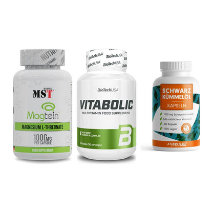 Ausdauer-Set: MST Magnesium + BioTech Vitaboli + ProFuel Schwarzk – alle enthaltenen Artikel