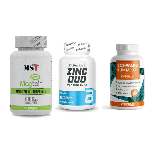 Ausdauer-Set: MST Magnesium + BioTech Zinc Duo + ProFuel Schwarzk – alle enthaltenen Artikel