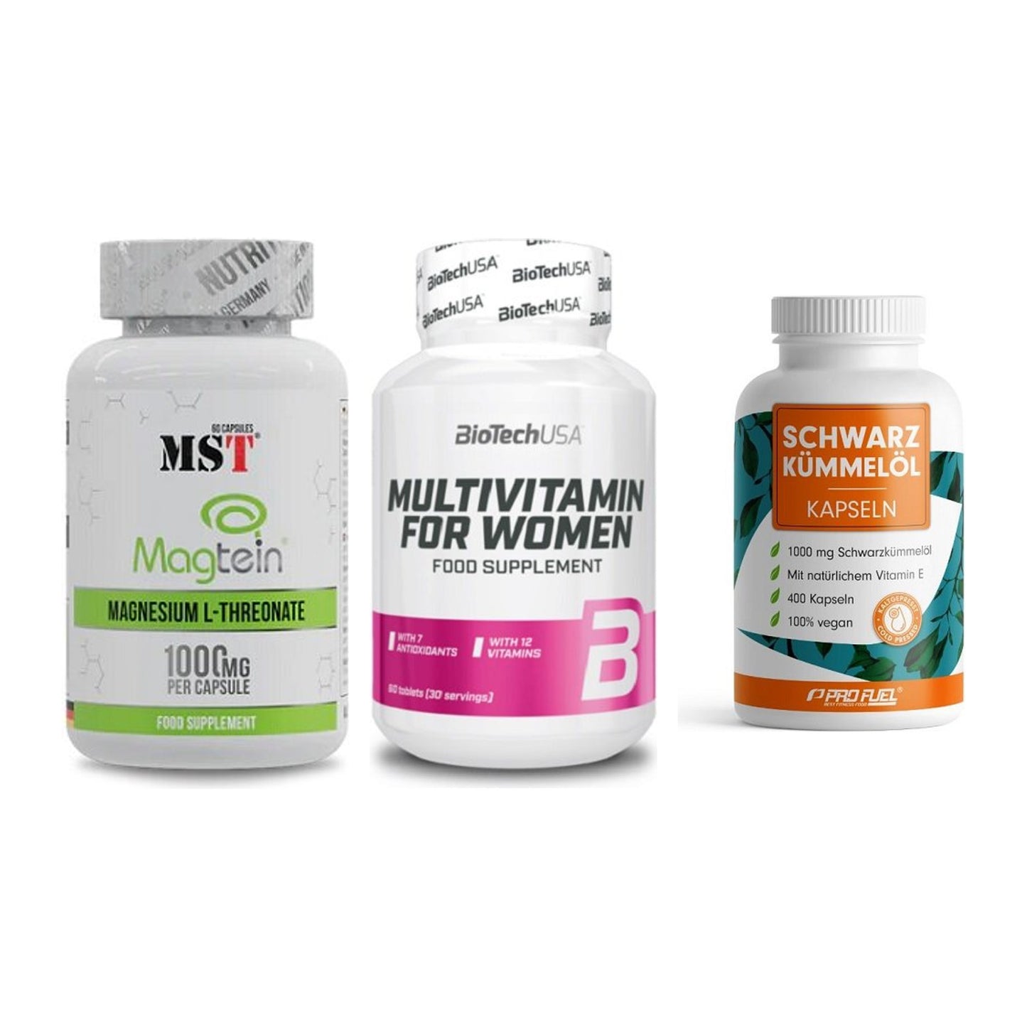 Ausdauer-Set: MST Magnesium + BioTech Multivit + ProFuel Schwarzk – alle enthaltenen Artikel