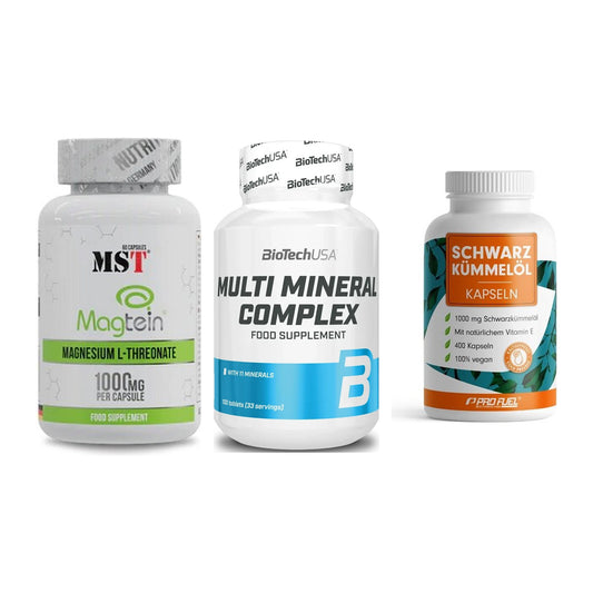 Ausdauer-Set: MST Magnesium + BioTech Multi + ProFuel Schwarzk – alle enthaltenen Artikel