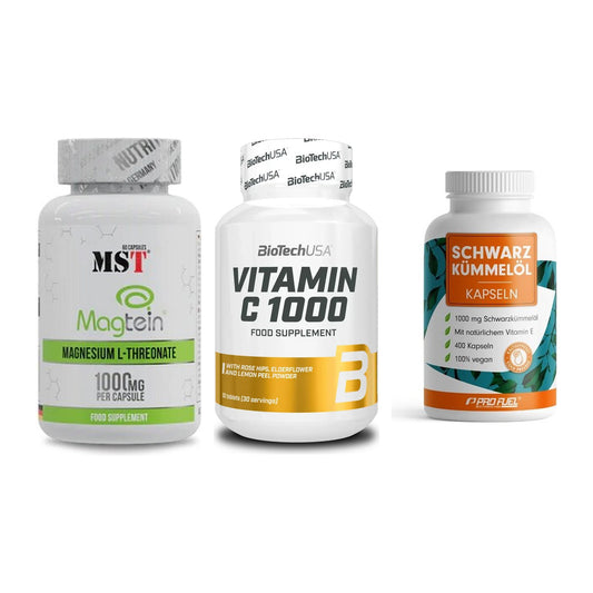 Ausdauer-Set: MST Magnesium + BioTech Vitamin + ProFuel Schwarzk – alle enthaltenen Artikel