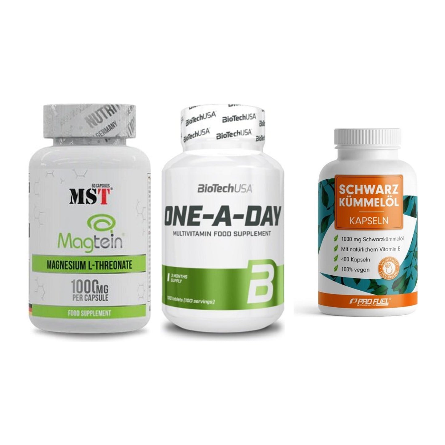 Ausdauer-Set: MST Magnesium + BioTech One A + ProFuel Schwarzk – alle enthaltenen Artikel