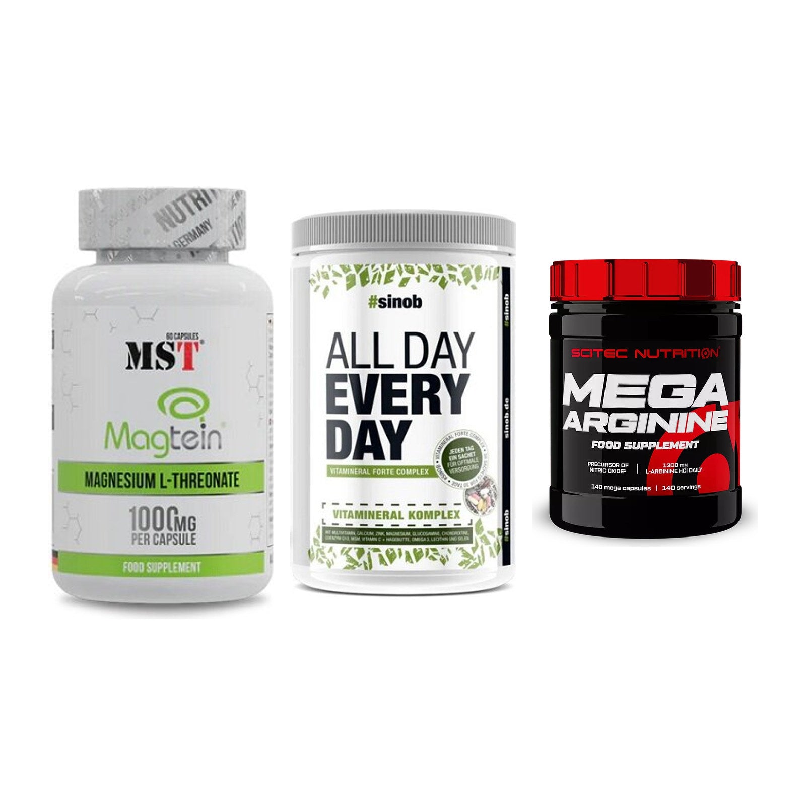 Ausdauer-Set: MST Magnesium + Sinob All Day + Scitec Mega – alle enthaltenen Artikel