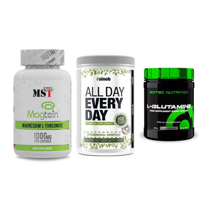 Ausdauer-Set: MST Magnesium + Sinob All Day + Scitec L-Glutami – alle enthaltenen Artikel
