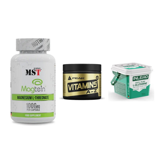 Ausdauer-Set: MST Magnesium + Peak Vitamin A-Z + INLEAD L-Glutami – alle enthaltenen Artikel